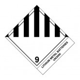 4" x 4.75" Black & White Pre-Printed "Lithium Metal Batteries"
