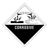 4" x 4" Black & White "Corrosive" Labels