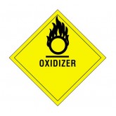 4" x 4" Yellow "Oxidizer" Labels