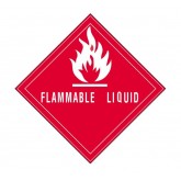 4" x 4" Red "Flammable Liquid" Labels