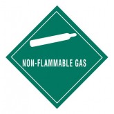 4" x 4" Green "Non-Flammable Gas" Labels