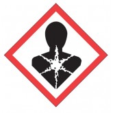 1" x 1" Pictogram Health Hazard Labels - Red, White & Black, 500 per Roll