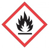 1" x 1" Pictogram Flame Labels - Red, White & Black, 500 per Roll