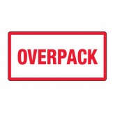 3" x 6" Red & White "Overpack" Labels
