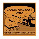 4.25" x 4.25" Orange "Cargo Aircraft Only" Labels