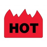1.5" x 2" Red "Hot" (Bill of Lading) Flame Labels