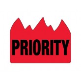 1.5" x 2" Red "Priority" (Bill of Lading) Flame Labels