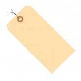 3.75" x 1.875" 10 Pt. Manila Shipping Tags - Pre-Wired