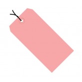 2.75" x 1.375" Pink 13 Pt. Shipping Tags - Colors Pre-Strung