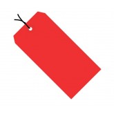 2.75" x 1.375" Red 13 Pt. Shipping Tags - Colors Pre-Strung