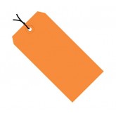 2.75" x 1.375" Orange 13 Pt. Shipping Tags - Colors Pre-Strung