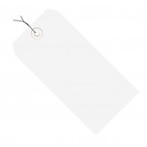 2.75" x 1.375" White 13 Pt. Shipping Tags - Colors Pre-Wired