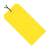 2.75" x 1.375" Yellow 13 Pt. Shipping Tags - Colors Pre-Strung