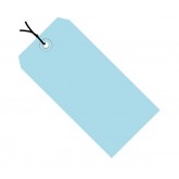 3.25" x 1.625" Light Blue 13 Pt. Shipping Tags - Colors Pre-Strung