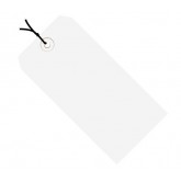 3.25" x 1.625" White 13 Pt. Shipping Tags - Colors Pre-Strung