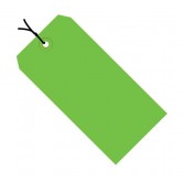 5.25" x 2.625" Green 13 Pt. Shipping Tags - Colors Pre-Strung