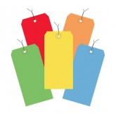 4.75" x 2.375" Multi 13 Pt. Shipping Tags - Assorted Color Pack Pre-Wired