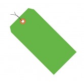 2.75" x 1.375" Fluorescent Green 13 Pt. Shipping Tags - Pre-Wired