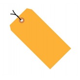 3.25" x 1.625" Fluorescent Orange 13 Pt. Shipping Tags - Pre-Strung