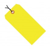 3.25" x 1.625" Fluorescent Yellow 13 Pt. Shipping Tags - Pre-Strung