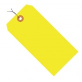 3.25" x 1.625" Fluorescent Yellow 13 Pt. Shipping Tags - Pre-Wired