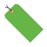 3.75" x 1.875" Fluorescent Green 13 Pt. Shipping Tags - Pre-Strung