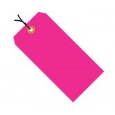 4.25" x 2.125" Fluorescent Pink 13 Pt. Shipping Tags - Pre-Strung