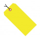 4.25" x 2.125" Fluorescent Yellow 13 Pt. Shipping Tags - Pre-Strung
