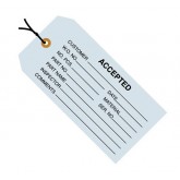 4.75" x 2.375" Blue "Accepted" Inspection Tags - Pre-Strung