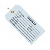 4.75" x 2.375" Blue "Accepted" Inspection Tags - Pre-Wired