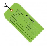 4.75" x 2.375" Green "Accepted" Inspection Tags - Pre-Strung