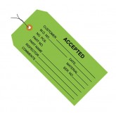 4.75" x 2.375" Green "Accepted" Inspection Tags - Pre-Wired