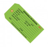 4.75" x 2.375" Green "Repairable or Rework" Inspection Tags