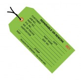 4.75" x 2.375" Green "Repairable or Rework" Inspection Tags - Pre-Strung
