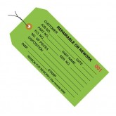 4.75" x 2.375" Green "Repairable or Rework" Inspection Tags - Pre-Wired
