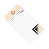 6.25" x 3.125" (0000-0499) Manila Inventory Tags 3 Part Blank with Carbon # 8