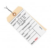 6.25" x 3.125" (5000-5499) Manila Inventory Tags 2 Part Carbonless #8 Pre-Wired