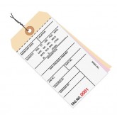 6.25" x 3.125" (8500-8999) Manila Inventory Tags 3 Part Carbonless # 8 - Pre-Wired
