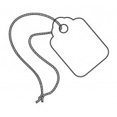 0.375" x 0.8125" White Merchandise Tags - Pre-Strung White String