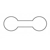 0.4375" x 0.3125" White Merchandise Tags - Barbell Shape