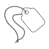 0.75" x 1.09375" White Merchandise Tags - Pre-Strung