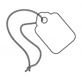 1.09375" x 1.75" White Merchandise Tags - Pre-Strung