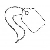1.6875" x 2.75"  White Merchandise Tags - Pre-Strung
