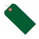 4.75" x 2.375" Green Plastic Shipping Tags - Pre-Wired