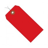 4.75" x 2.375" Red Plastic Shipping Tags - Pre-Wired