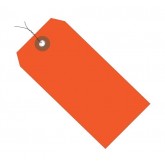 4.75" x 2.375" Orange Plastic Shipping Tags - Pre-Wired