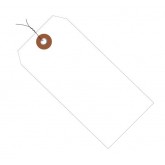 4.75" x 2.375" White Plastic Shipping Tags - Pre-Wired