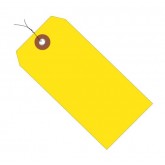 4.75" x 2.375" Yellow Plastic Shipping Tags - Pre-Wired