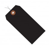 6.25" x 3.125" Black Plastic Shipping Tags - Pre-Wired