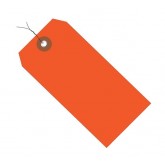 6.25" x 3.125" Orange Plastic Shipping Tags - Pre-Wired